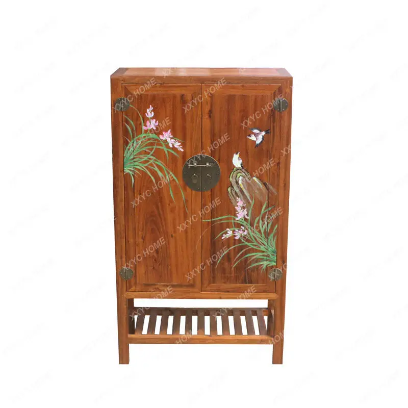 Painted solid wood wardrobe storage storage cabinet foyer entrance room furniture