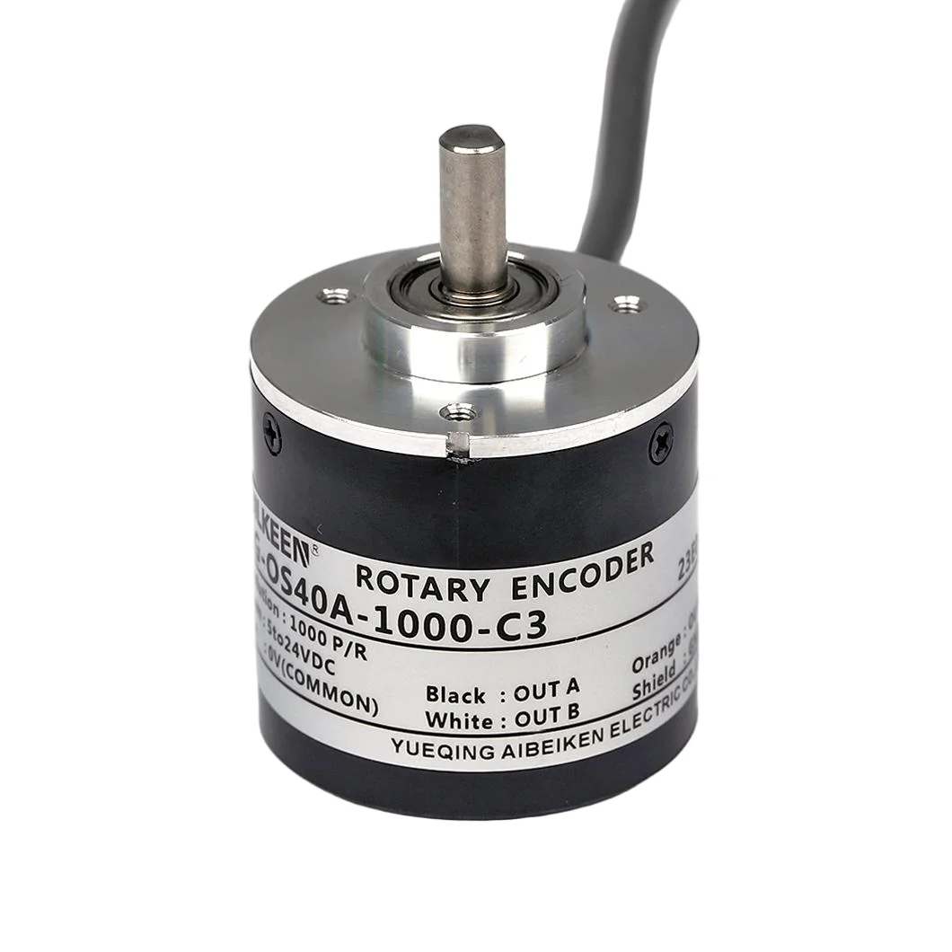 ABILKEEN 6MM Solid Shaft 40MM Incremental Rotary Encoder 100~5000PPR Magnetic Electric/Photoelectricity Encoder