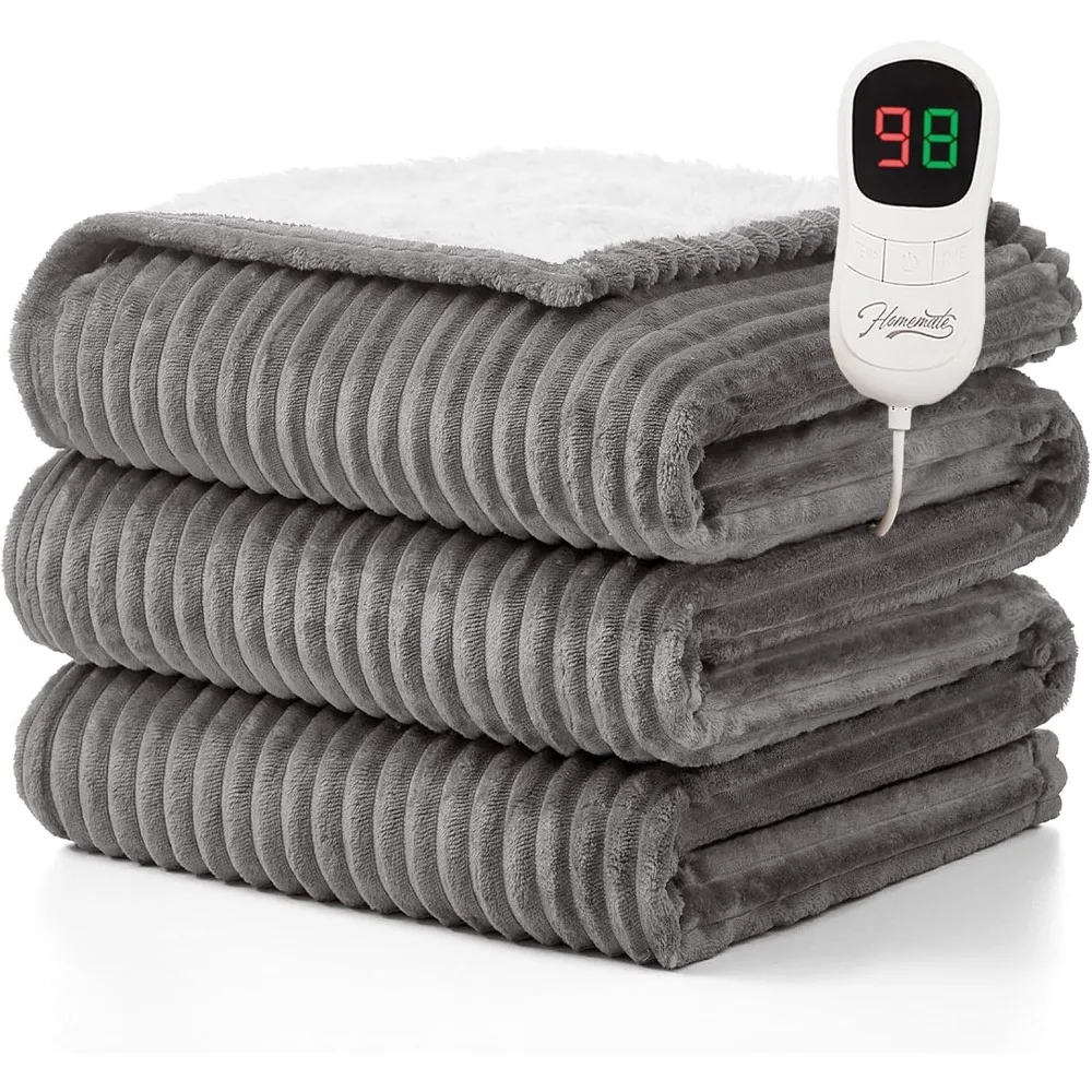 

Electric Heated Throw Blanket 50x60 Inch, 10 Heat Levels, Auto-Off Timer, Overheat Protection, ETL Certified