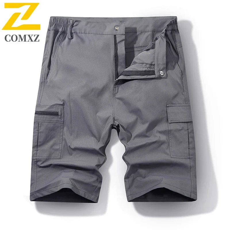 2025 جديد الرجال السراويل الحرير الجليد تنفس ومقاومة للاهتراء متعددة جيب عمال خمس نقاط السراويل في الهواء الطلق التخييم التنزه السراويل