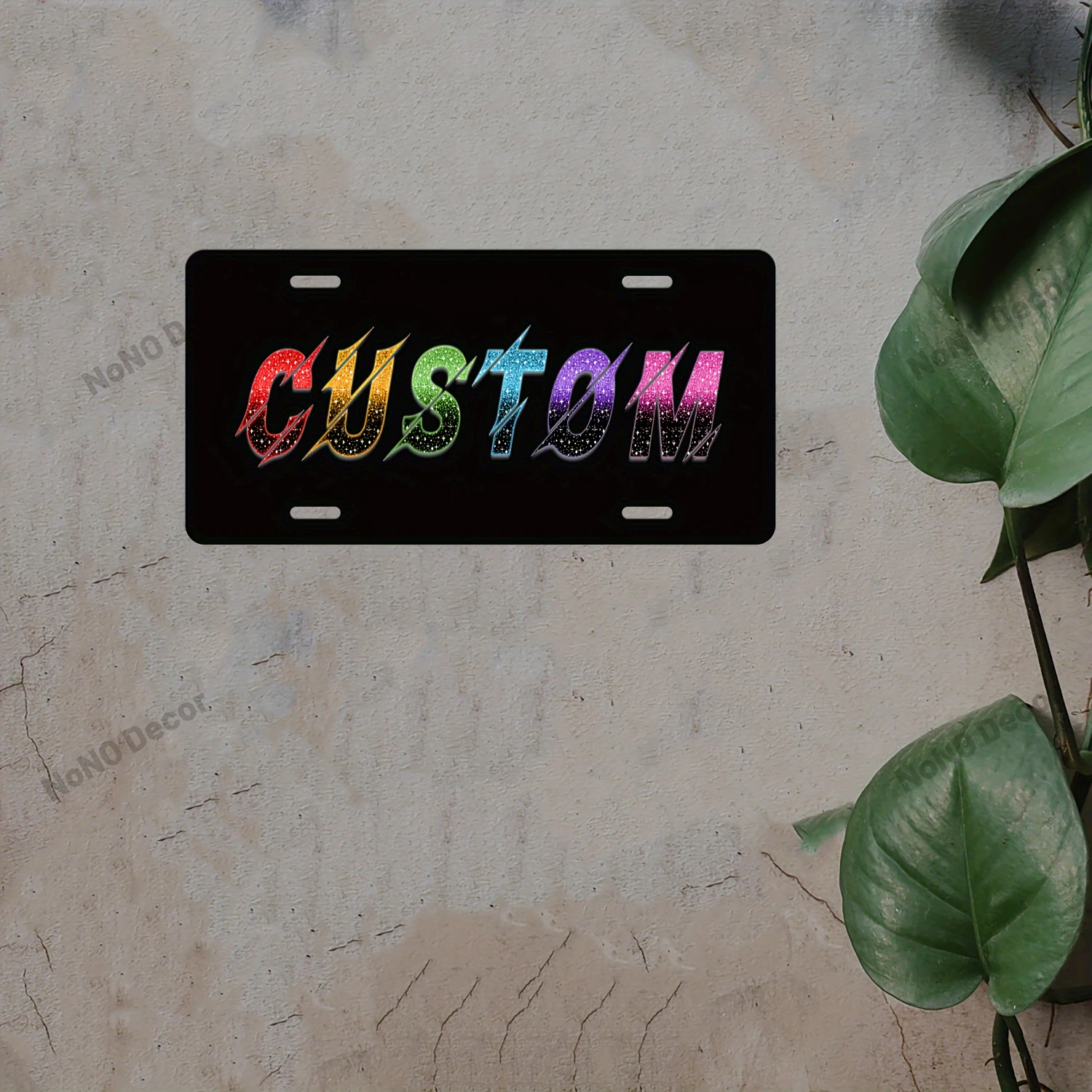 Custom 2D Metal License Plate 12x6 Inch Personalized Photo Universal Fit Car Front License Plate Cover Wall Fence Decorative