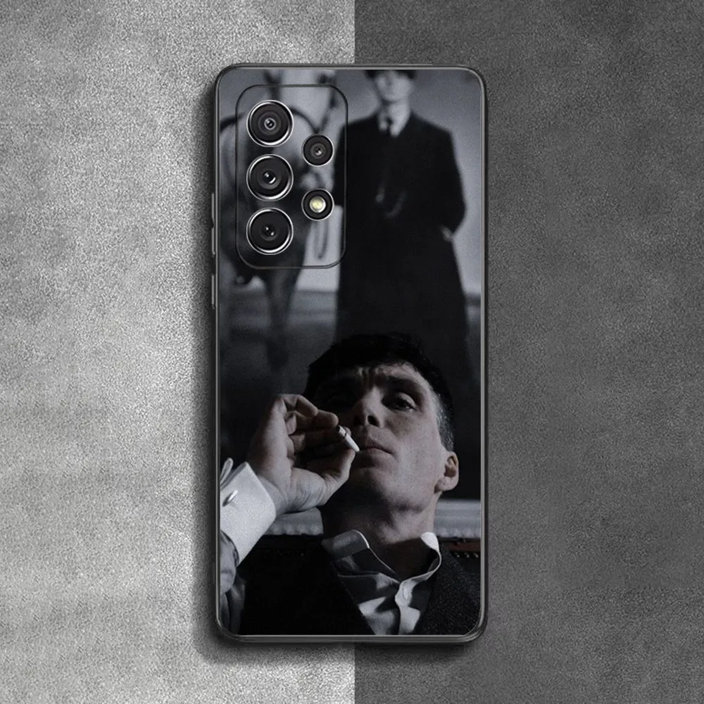 T-Thomas P-Peaky B-Blinders Phone Case For Samsung S24,23,22,30,21,10,9,Ultra,Plus,Lite,FE,Soft Silicone Black Cover