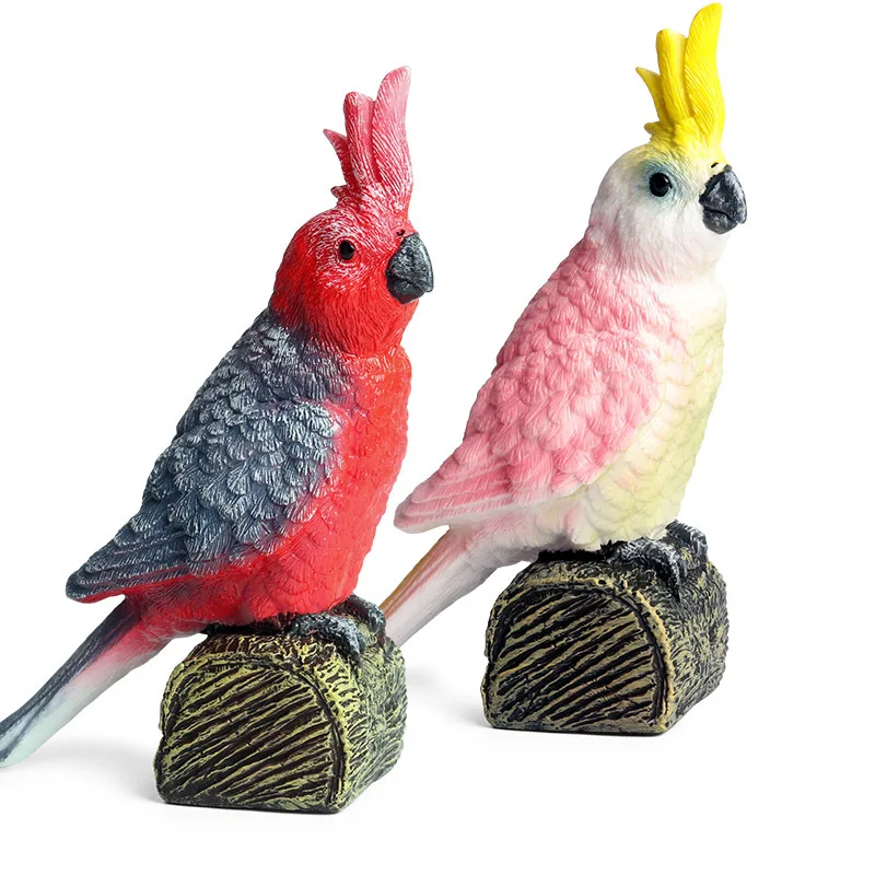 Cross-border simulation animal solid wild bird parrot animal model children's cognitive toys decorative ornaments