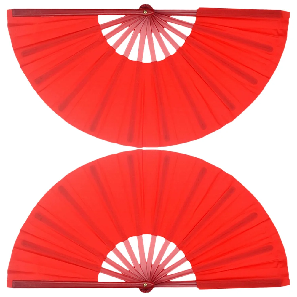 

2Pcs Folding Fans Chinese Kung Fu Tai Chi Handheld Fan for Performance Dancing Decor Foldable Props Small Size Fitness