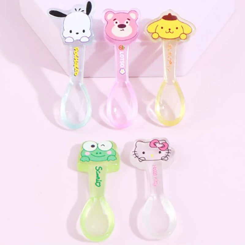 5PCS Nightglow Sanrio Small Spoon Charms Kitchen Cooking Spoon Handmade DIY Jewelry Resin Accessories Crafts