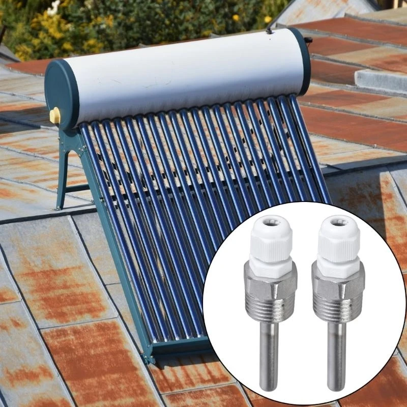 

Pack Of 2 Temperature Sensors Immersions Sleeves 8x50mm Stainless Steel Threaded For Precise Monitoring Easy to Install top sale