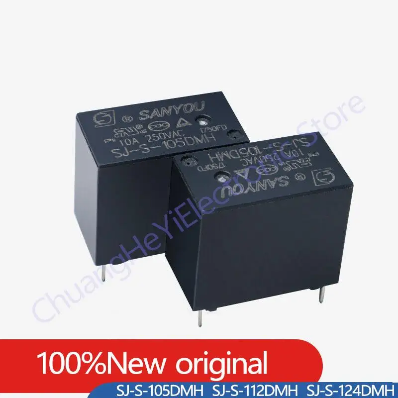 5PCS SJ-S-105DMH 5V SJ-S-112DMH 12V SJ-S-124DMH 24V 10A250V 4-pin normally open three-friend relay