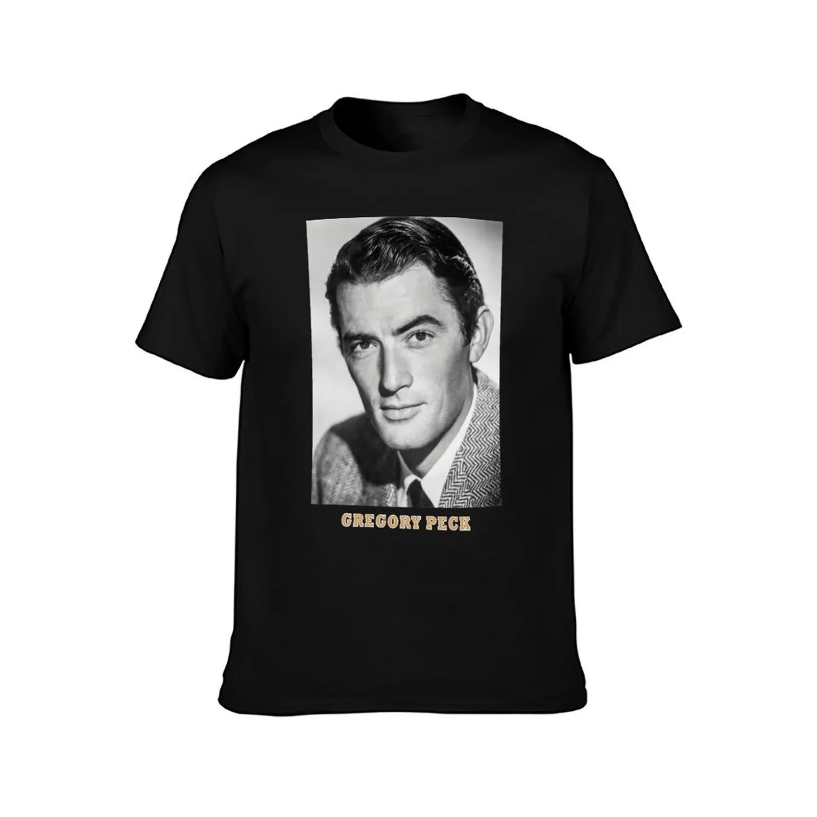 Gregory Peck T-Shirt, Summer Casual Cotton Tee, Oversized Streetwear Tops, Vintage Graphic Print, Loose Fit Short Sleeve