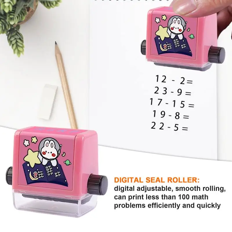 Addition And Subtraction Seal Reusable Math Teaching Seal Roller Stamp Cultivate Logical Thinking For Kids Home School Supplies