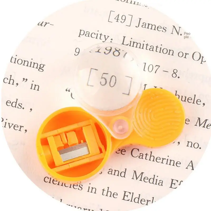 Mini taille-crayon portatif avec loupe, outil d'affûtage, pointeur, document aléatoire, 2mm