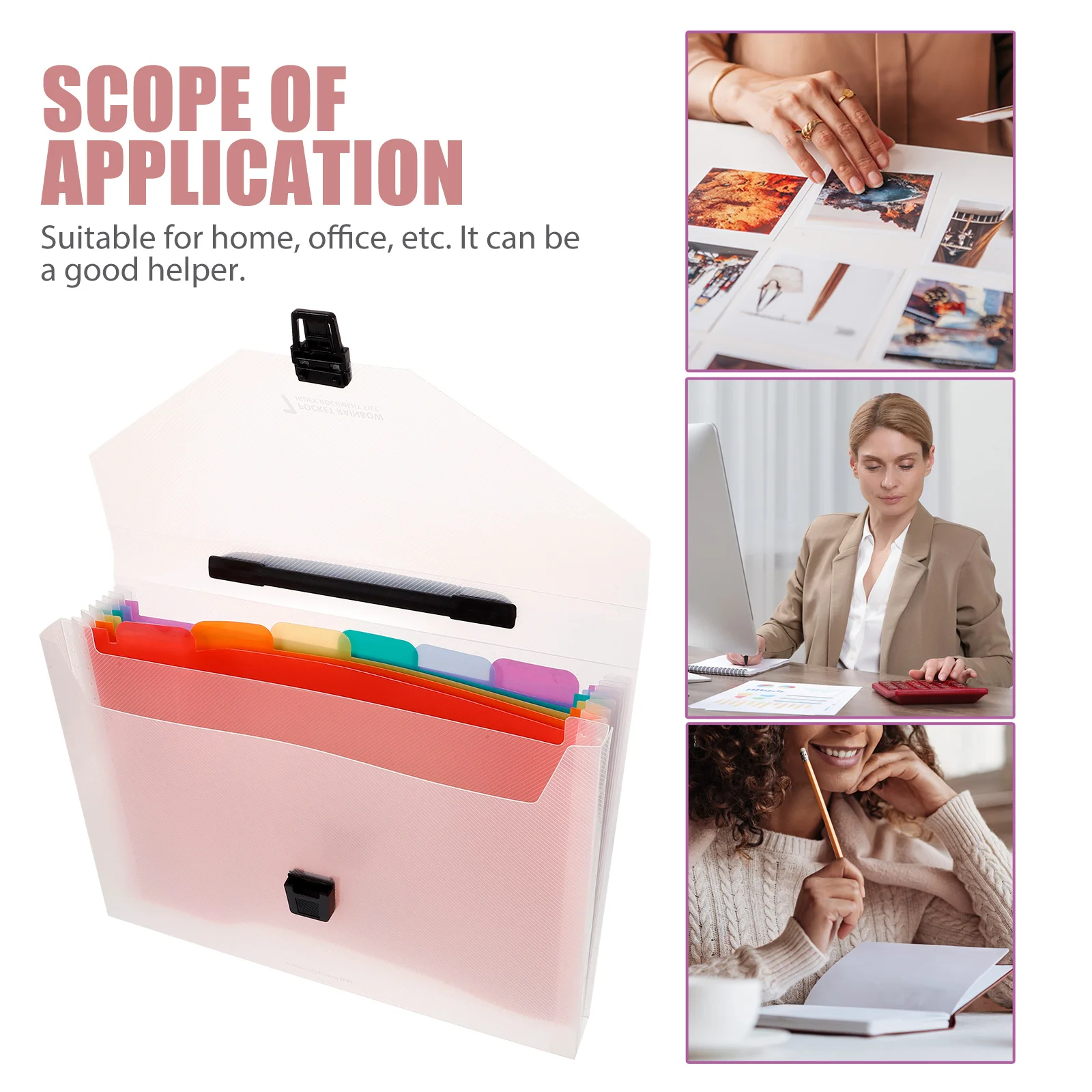 سعة كبيرة منظم ملفات الأكورديون مجلد مستندات محمول متعدد جيوب حقيبة التخزين لورق فرز استلام فاتورة المكتب