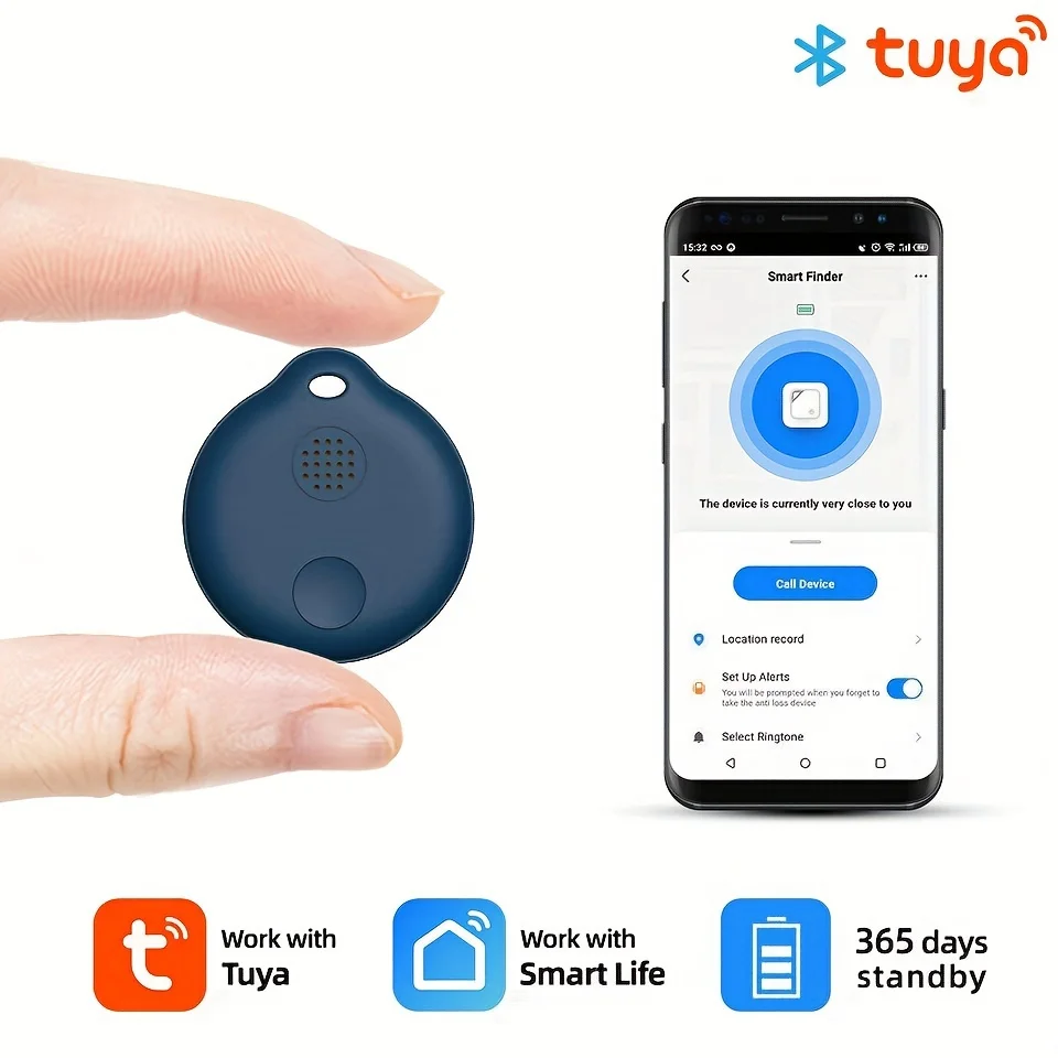 Tuya Wireless BLE Key Finder Smart Tracker Anti-lost Alarm Tracker Child Bag Wallet APP Record 80DB Anti Lost Tag