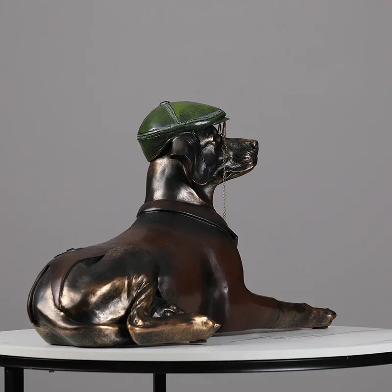 

SAT Ornaments For Home Nordic Creative Dog Sculpture Office Living Room Porch Soft Decoration Gift Handmade Resin Crafts Figurin