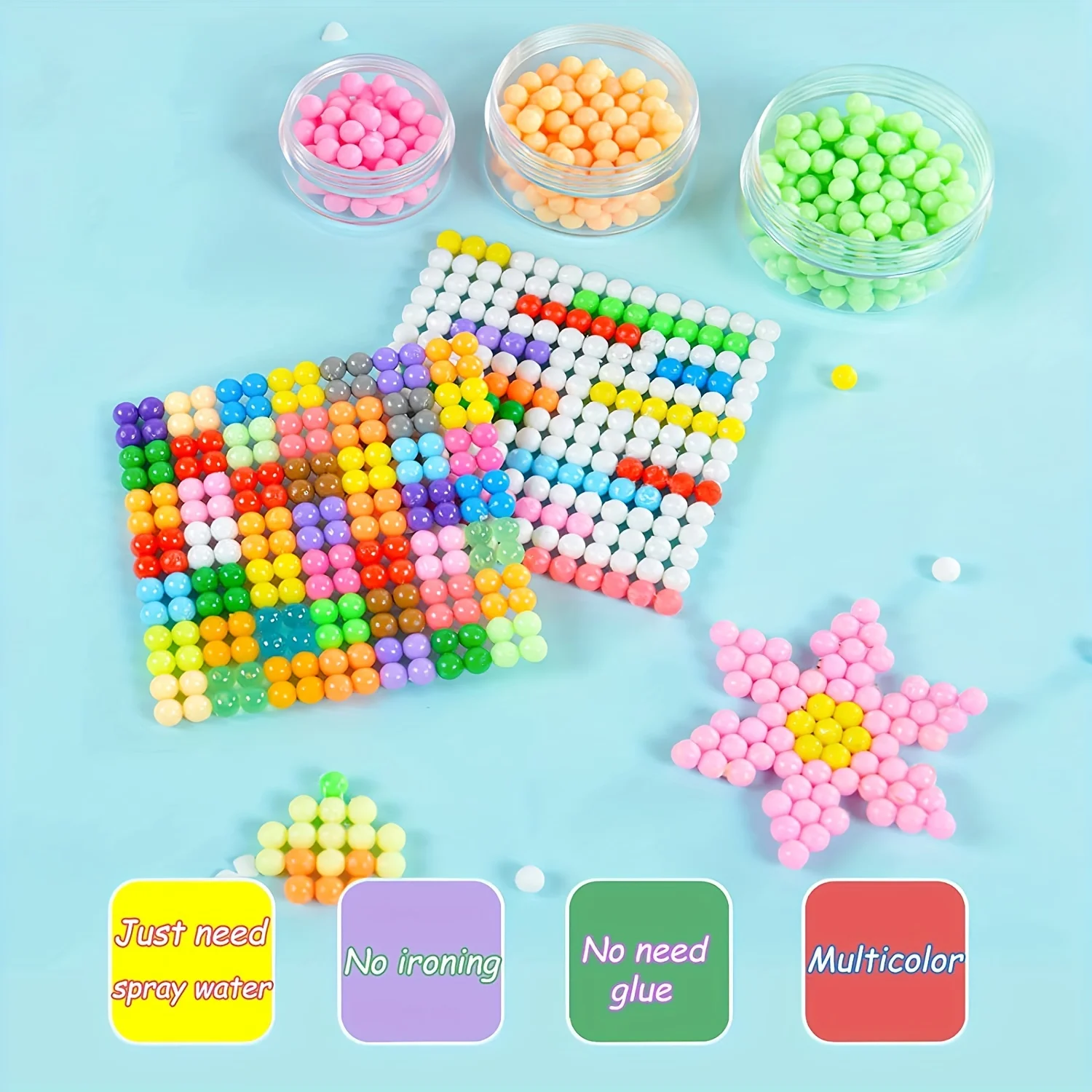Water Sticky Beads Water Fuse Beads Set 4.5mm Beads DIY Kit  Creative Refill Set Magic Water Sticky Beads Kit DIY Art Crafts For