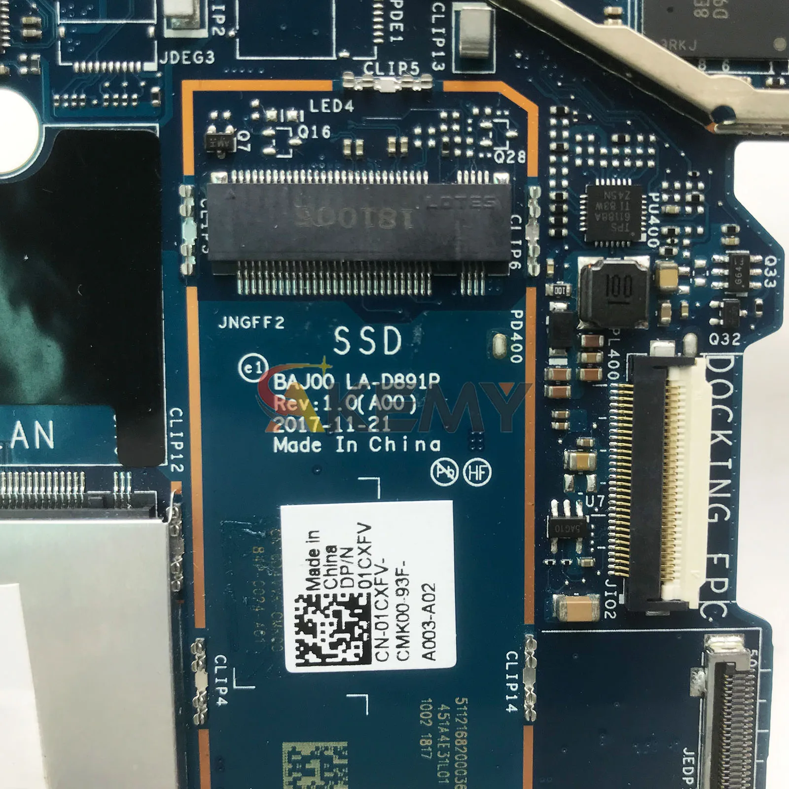 ノートパソコンのマザーボード DELL Latitude 5285 LA-D891P CPU I3 I5 I7 第 7 世代 CN-0HPCDV 06DR15 0P8F3H テスト済み OK