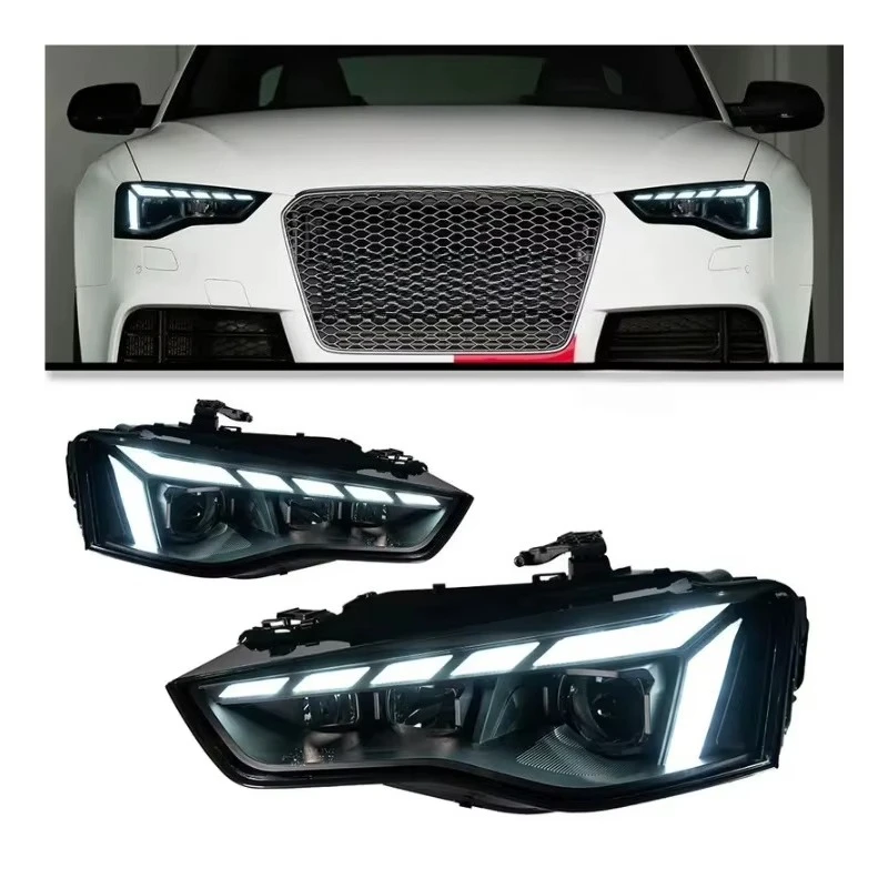 A5 Upgrade Headlights for Audi 2012-2016 A5 LED Headlight Projector Lens Animation DRL Dynamic Signal Head Lamps Lights Modified