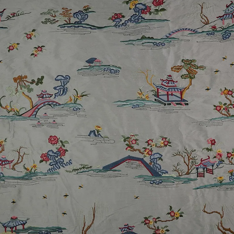 Embroidered jacquard double fabric with silk pattern Chinese Hanfu and cheongsam clothing