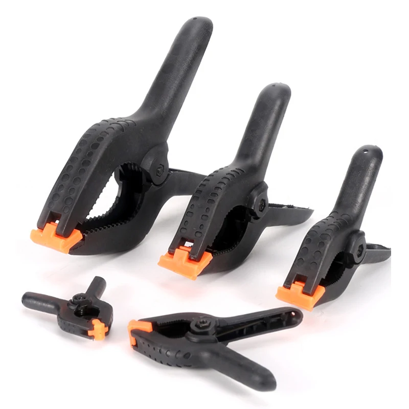 2/3/4/6/9inch Adjustable A-type Nylon Clamp Mini Fixed Spring Clip Photography Background Clips Carpentry Clamp Woodworking Tool