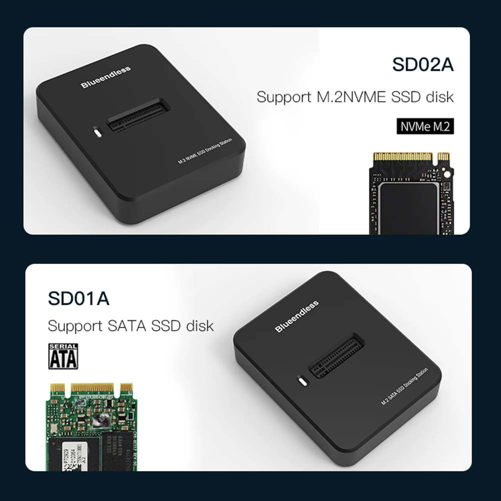 SSD 인클로저 어댑터 하드 드라이브 리더 도구, M.2 NVME SSD 케이스, 10G 온라인 읽기 쓰기 속도, M.2 NVME SD 도킹 스테이션용