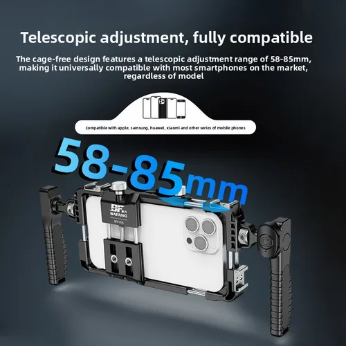 Imagen 2 del producto Soporte Universal para Teléfono con Adaptador de Filtro de 67mm y Doble Asa Estabilizadora para iPhone 15 14 13 Pro Max Samsung S23 Ultra Vlog Li