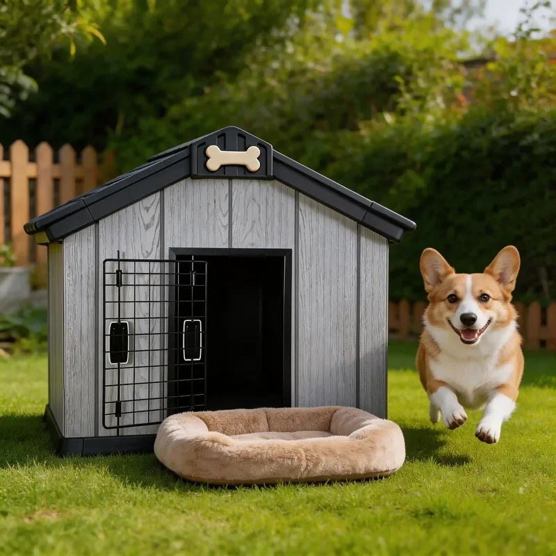 for Kenda Formaldehyde Free PP Pet House UV500 Anti-UV 10 Years Durable APEX PENT Two Roof Options Animal Pattern