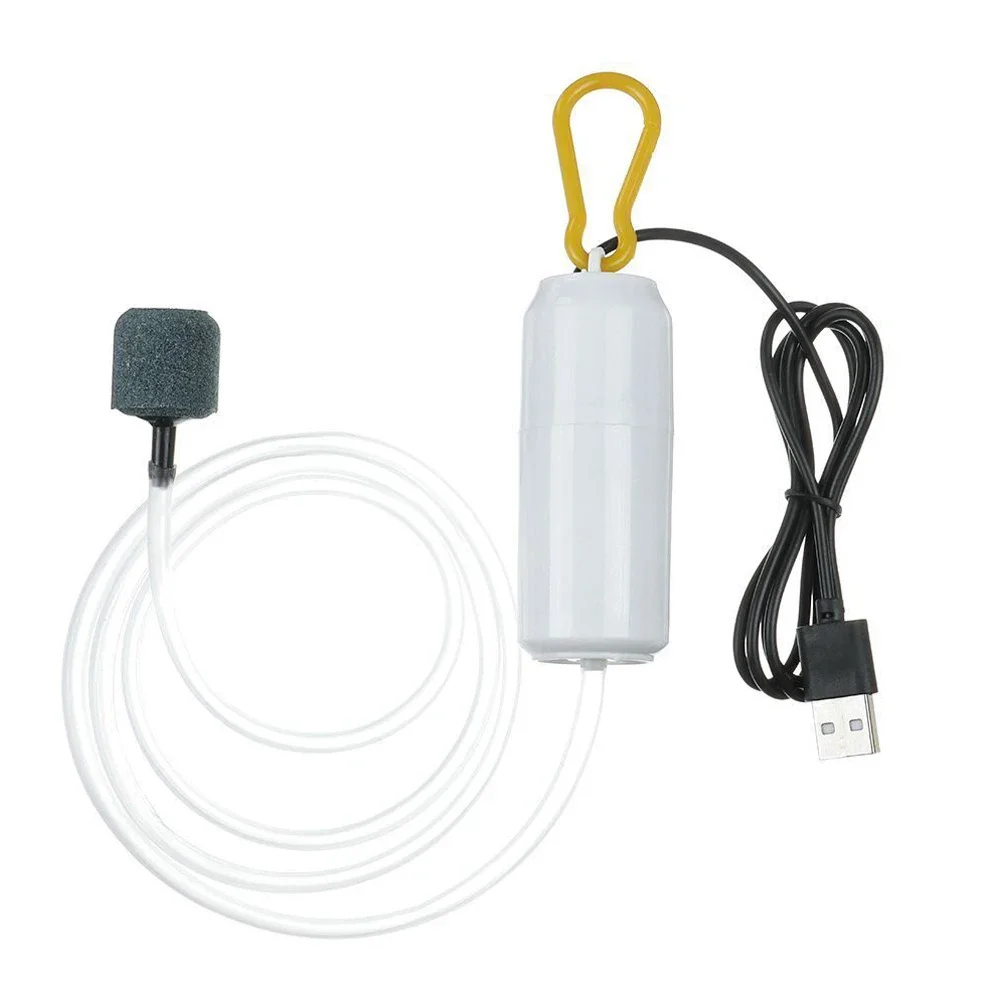 Aquarium Air Pump USB Mini Aquarium Oxygen Pump Oxygenator Air Compressor Aerator 100cm Air Tube Length  Fish Tank Parts