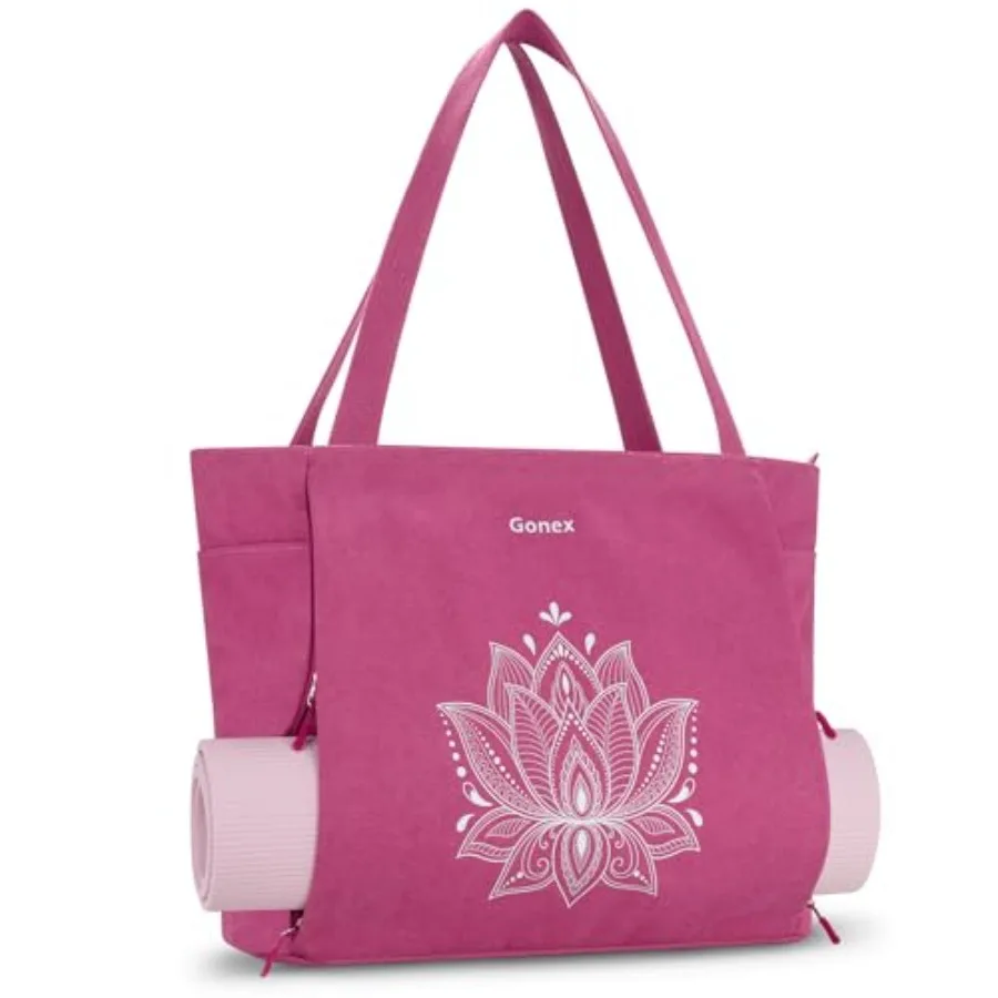 Yoga Mat Bag Large Tote Bag with Multi Pockets for Women Men Canvas Mat Carrier Full Zipper Easy Access for Pilates Gym Travel
