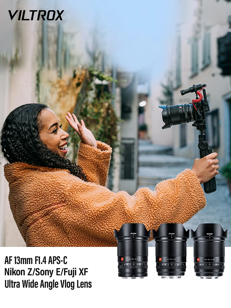 【 Do Brasil 】 Viltrox AF 13mm F1.4 APS-C كاميرا بدون مرآة عدسة عين السمكة بزاوية واسعة لهاتف Sony ZVE10 A6400 Nikon 13 1.4