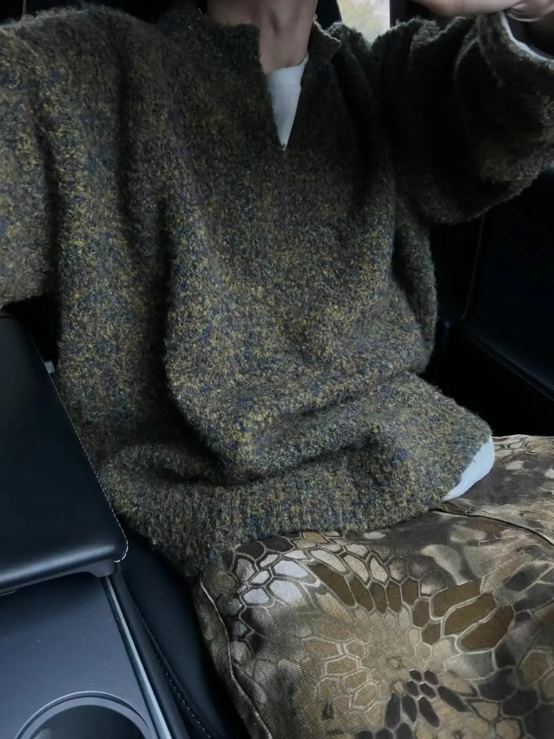 

Мужской трикотаж American Sle Clean Fit V-Ne, модный ленивый свитер в стиле ретро, молодежная энергия, длинный цвет све