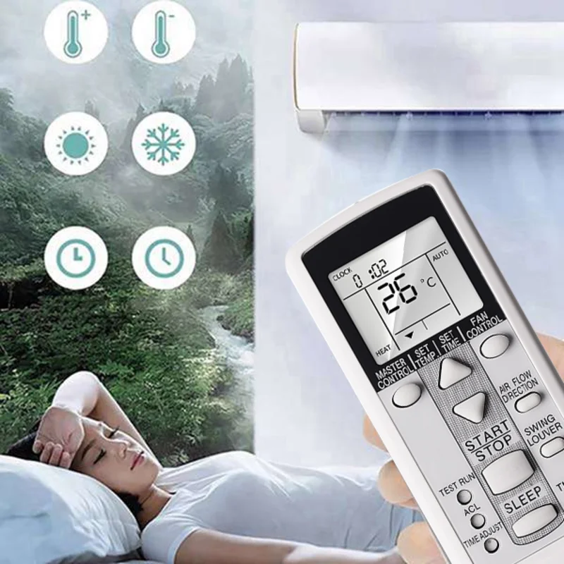 ABKN Universal Remote Control for Fujitsu AR-DJ19 Air Conditioner - Replacement AC Remote, Durable & Ergonomic Design