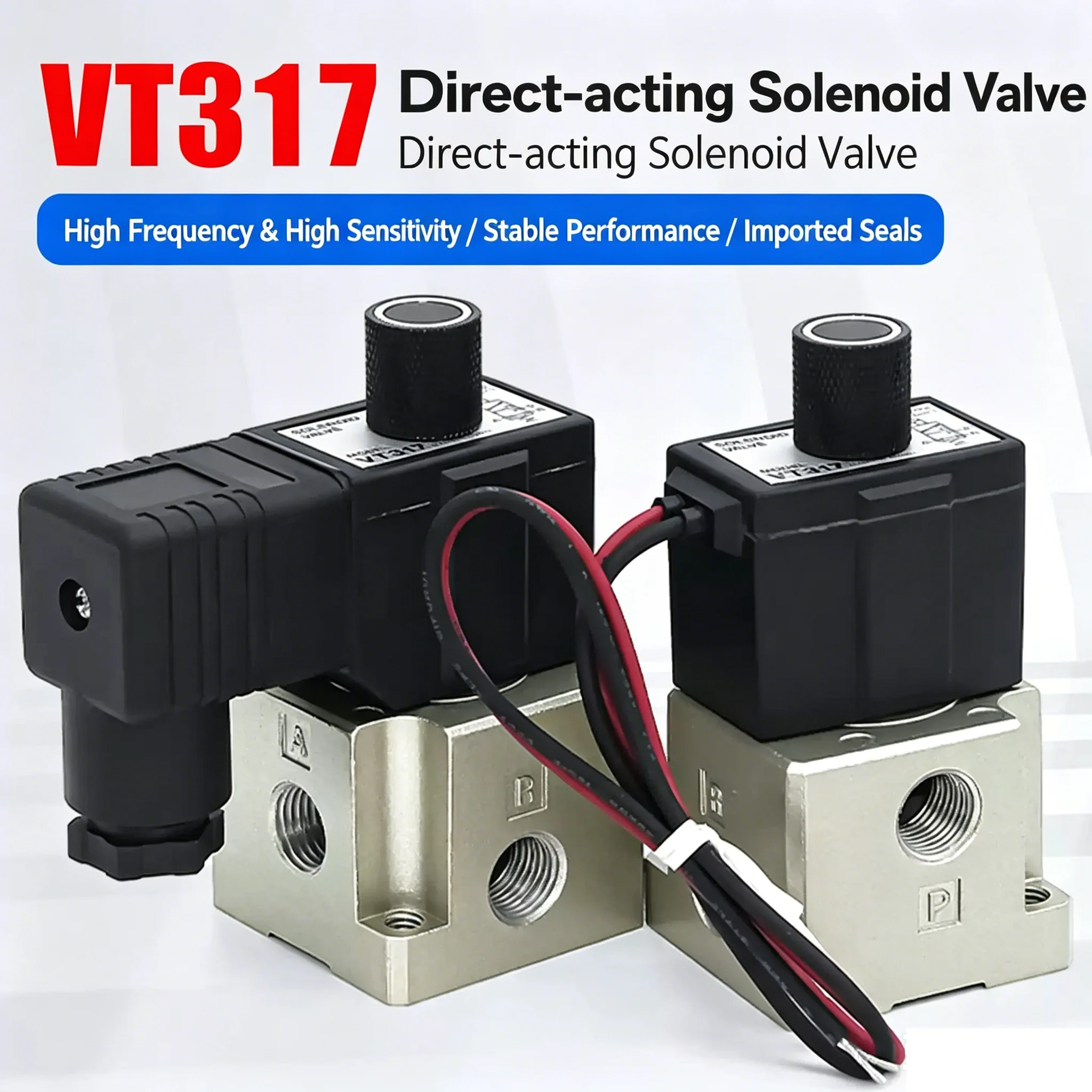 Solenoid Valve VT317-5G-02, 2-position 3-port vacuum negative pressure direct-acting high-frequency air valve VT317V-5DZ-02