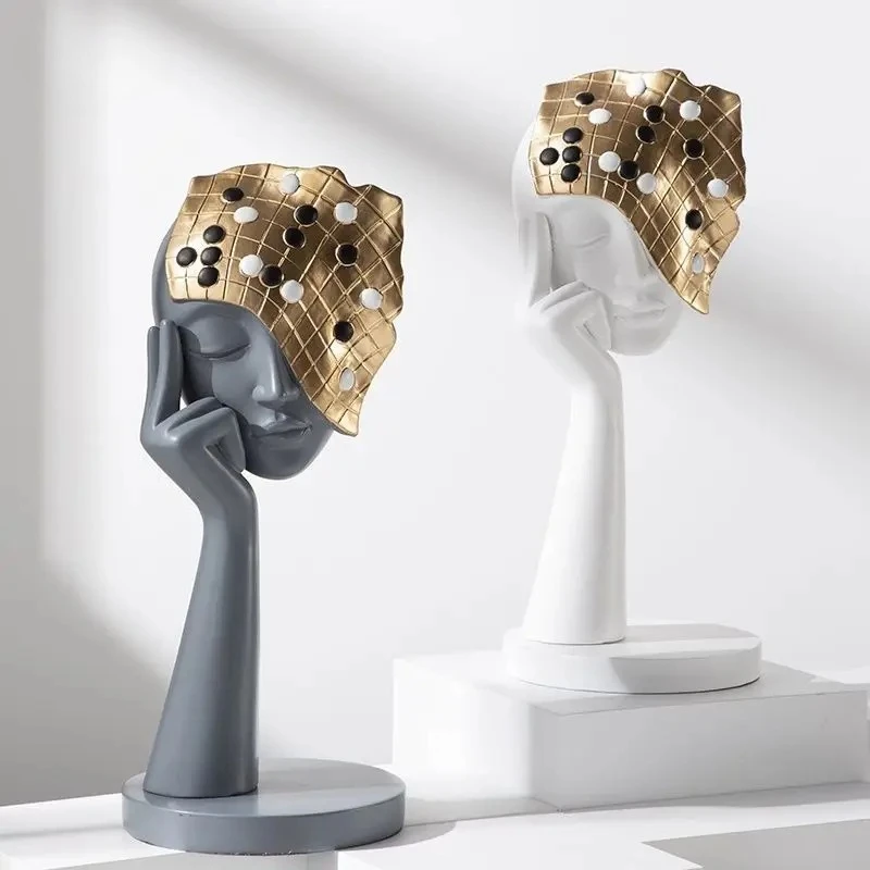 النحت الحرفية الديكور الحديثة الحد الأدنى قطعة فنية تجريدية لحامل التلفزيون مكتب مكتب خزانة مشروبات زخرفة فريدة أنيقة