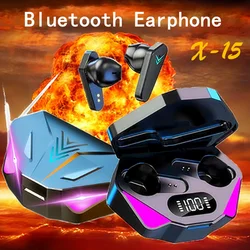 NEW X15 Bluetooth Earphone Wireless Headphone With Mic Low Latency Stereo Headset Music Game Sport Earbuds For Xiaomi iPhone