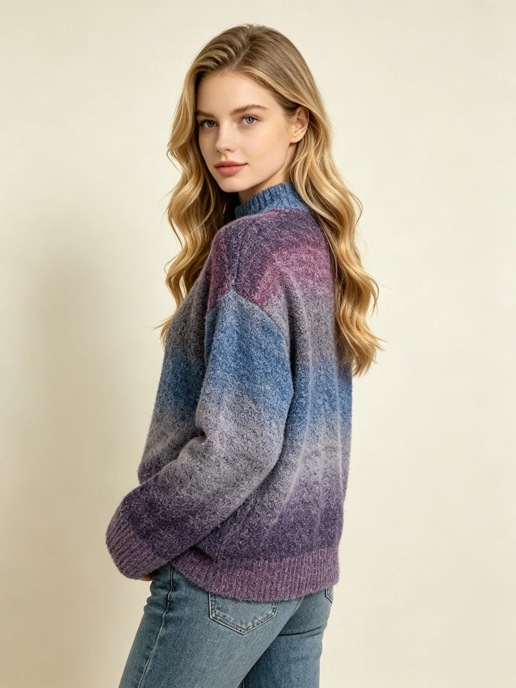 Autumn Winter Women's Knit Pullovers Basic Vintage Casual Long Sleeves Tops Jumper Thick Warm Loose Sweaters for Women Clothing
