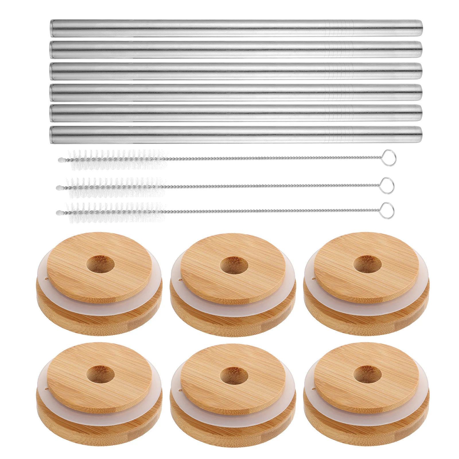 

1Set Beverage Cup Lids with Straw Holes Perfect Sealing for Freshness Leak Proof Mason Jar Accessories Jar Straw Lids