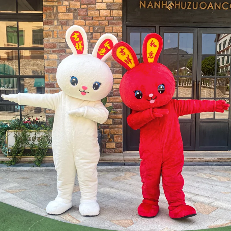 Easter Rabbit Mascot Costume Animal Halloween Party Dress-up Outfit Adult Suit Cosplay Cartoon Character Mascot Zodiac Rabbit