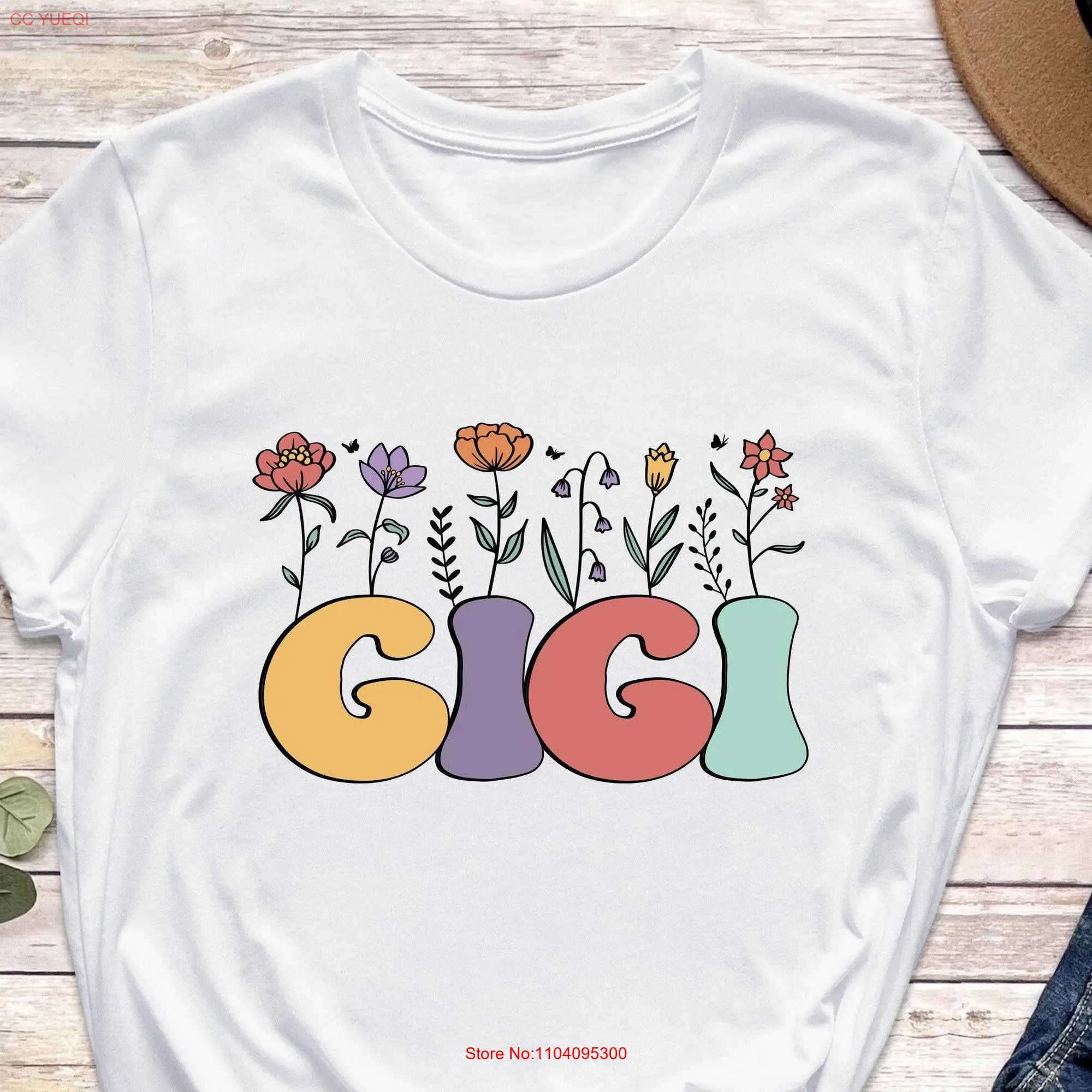 Gigi Wildflowers T Shirt New Pregnancy Announcement Floral Mothers Day For Grandma long or short sleeves