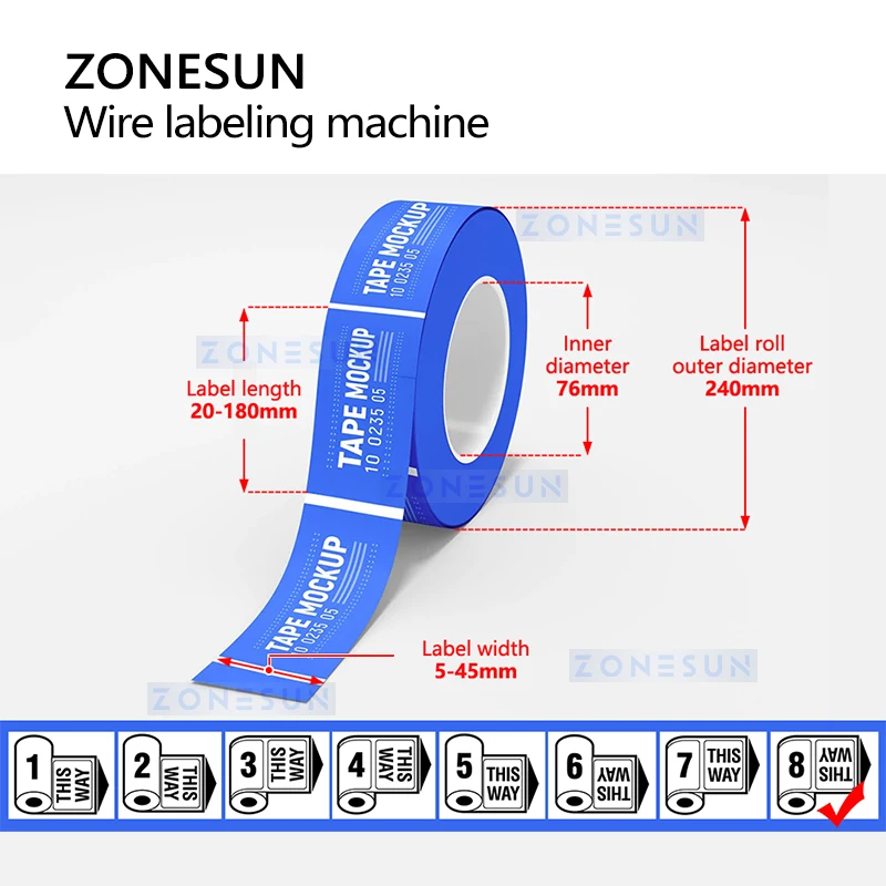 Zonesun ZS-WTB1 Wire Labeling Machine Cable Label Maker Wire Label Printer Wire Labeler Label Applicator
