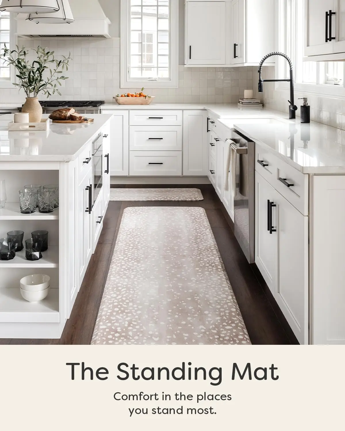 

Standing Mat – Anti-Fatigue Cushioned Kitchen Mats for Floor | Ergonomic Bounce-Back Foam Kitchen Mats | Anti-Fatigue Mats
