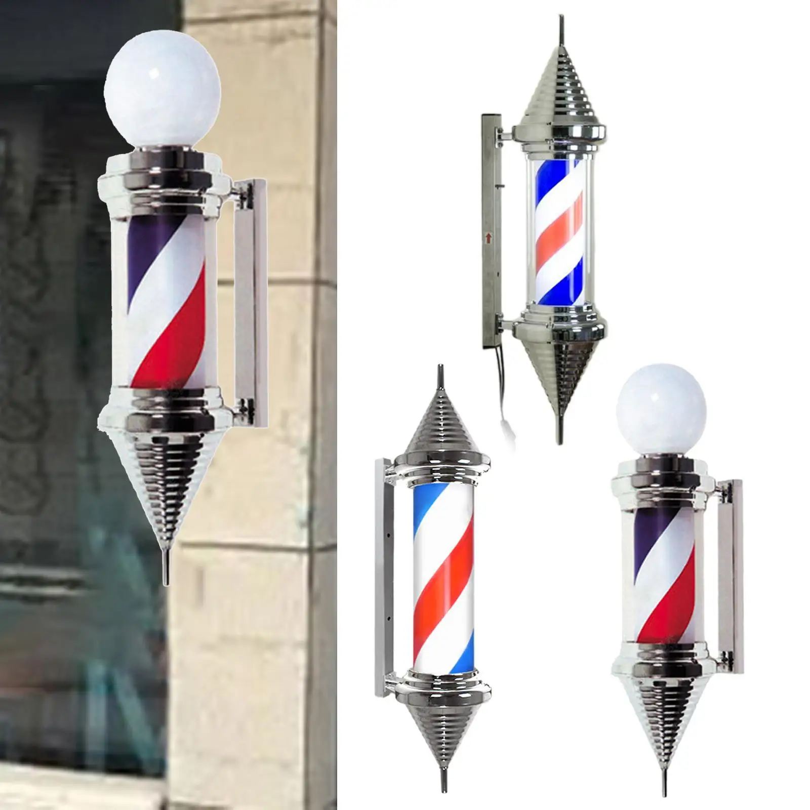 Barber Pole Light Barber Shop Pole LED for Indoor Outdoor Hairdressing Salon