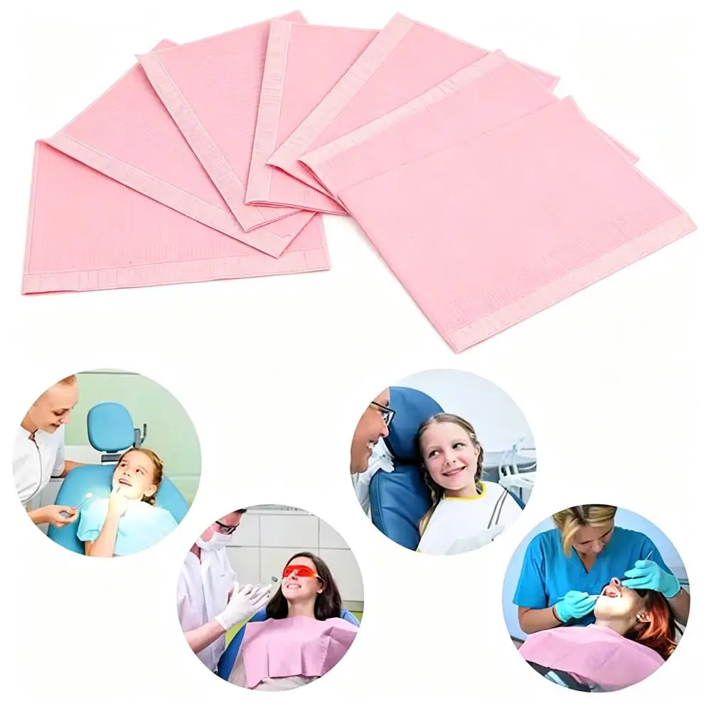  125Pcs/Bag Disposable Dental Bibs Waterproof Dental Chest Towel Tattoo Clean Pad Oral Medical Napkins Dentist Clinic Supplies