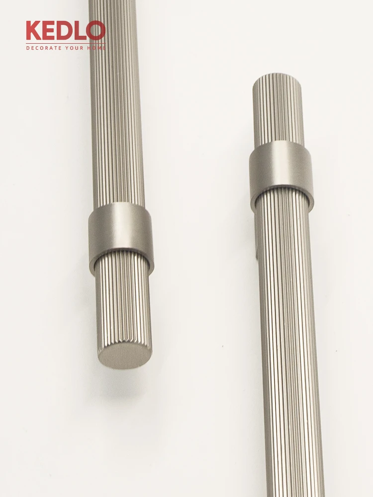 KEDLO Massivmessing-Griff, 500 mm lang, für Küchenschrank, Kühlschrank, Schranktür, Schublade, gebürsteter Nickelgriff – Detail 5