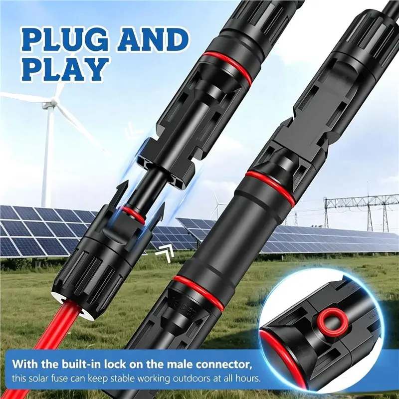 ABZL For Solar Panel Compatible 5PCS 15A Waterproof Inline Fuse Holder, PV Fuse Connector