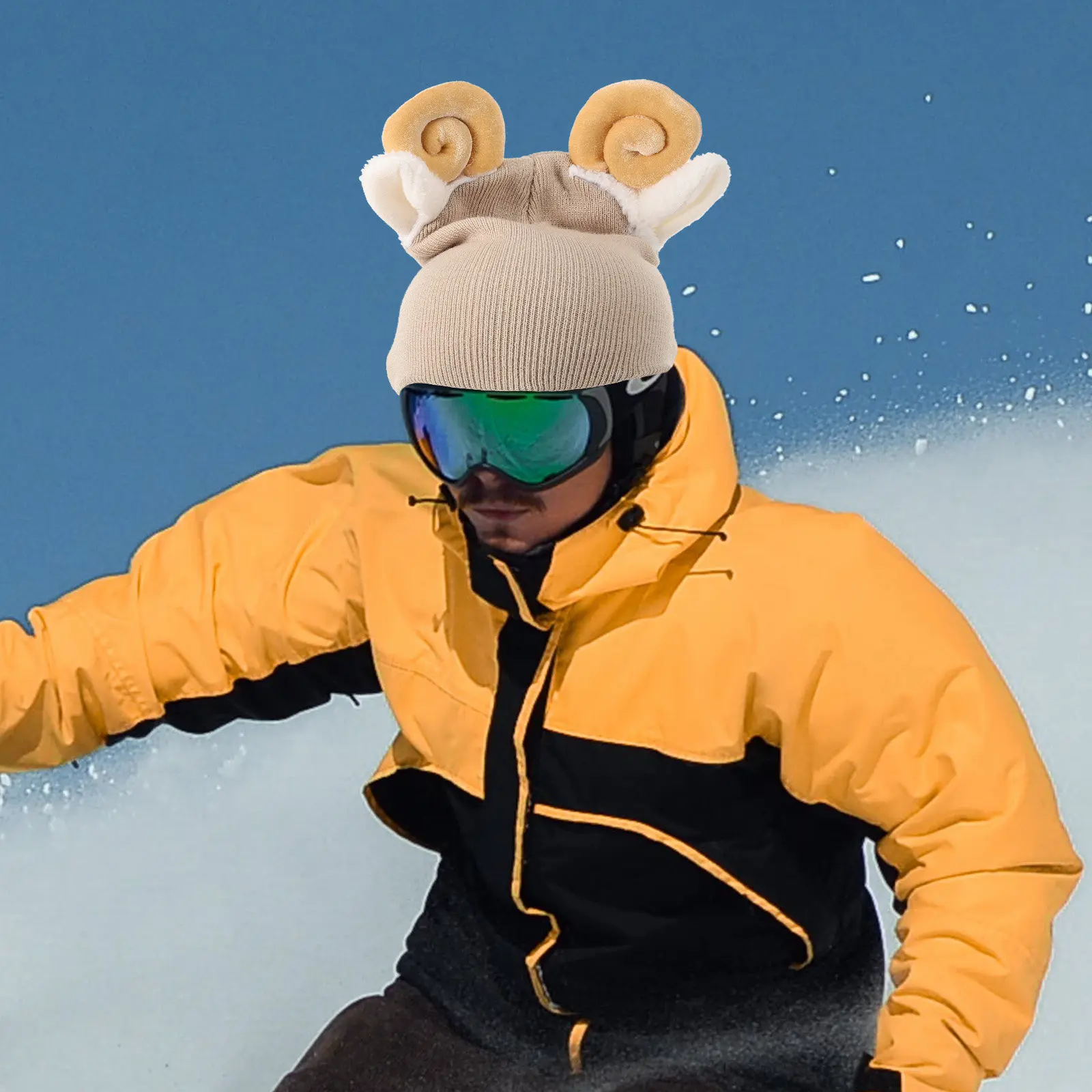 

Universal Ski Cover Cartoon Design Woolen Yarn Protective Cover Winter Skiing Supplies Decorative Washable Sleeve