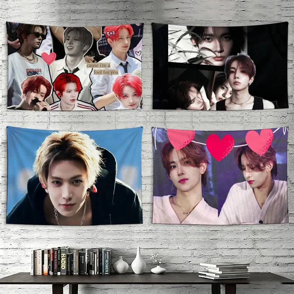 

H-Heeseung L-Lee Vocal King Flags Wall Hanging Tapestry Outdoor Garage Room Decorative flag Background Blanket