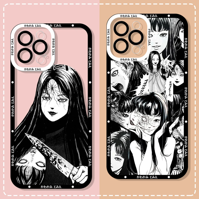 Horror Comic Junji Ito Tomie Phone Case for Samsung Galaxy S24 Ultra S23 FE S22 S20 S21 Plus Galaxy A54 A55 A53 Clear Soft Cover