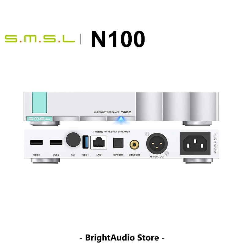 يدعم جهاز غاسل شبكي عالي الدقة SMSL N100 جميع وظائف VOLUMIO يدعم TIDAL / QOBUZ Airplay / DLNA / ROON WIFI