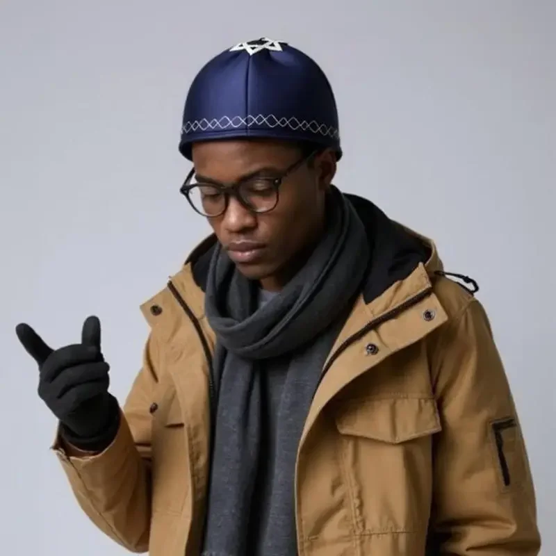 قبعة دائرية أنيقة من البوليستر قابلة للتنفس دينية يهودية للاحتفالات للاستخدام اليومي Y1QD