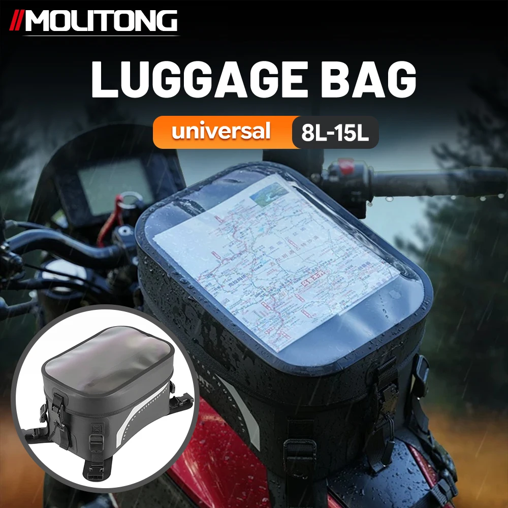Motorcycle Tank Bag 3.5-8L Waterproof TPU Phone Touch Screen Navigation Bag Universal Adventure Touring Off-Road Touring