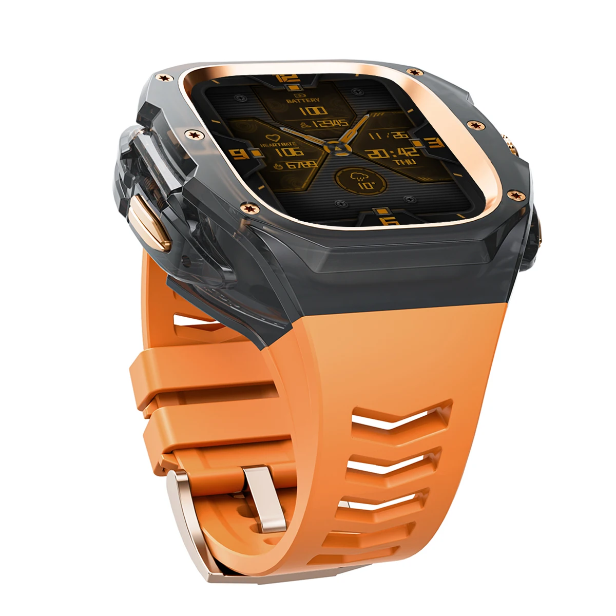 Luxury Modification Kit For Apple Watch Ultra 4 3 49mm Transparent Case For iWatch Series Ultra 2 1 49mm Silicone Band Mod Kit